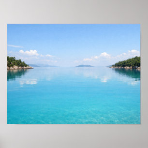 Serene Turquoise Ocean Bay Poster - Calm Mediterra