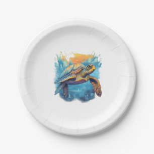 Serene Underwater Turtle Copy Paper Plate