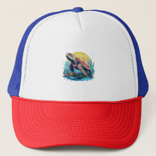 Serene Underwater Turtle Trucker Hat