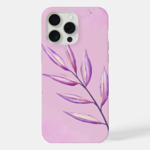 'Serene Violet Leaf' Minimalist iPhone 15 Pro Max Case