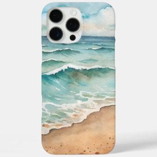 Serene Watercolor Beach Waves - Ocean Vibes iPhone 16 Pro Max Case