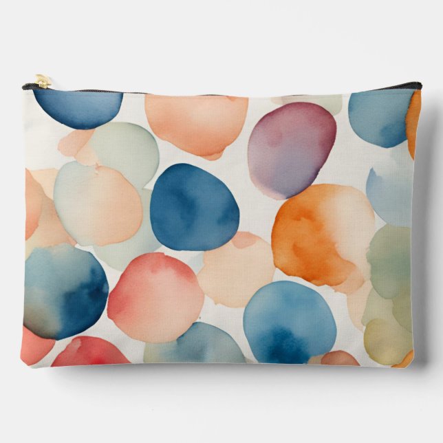 Serene Watercolor Dots Accessory Pouch (Front)