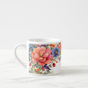 Serene Watercolor Floral PD Espresso Cup