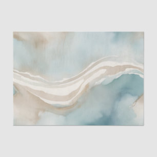 Serene Watercolor Wash with Sky Blue Tissue Paper