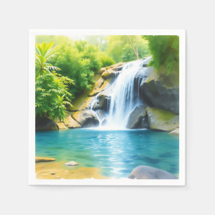 Serene Waterfall Cascading Napkin
