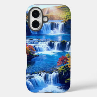 Serene Waterfall Landscape iPhone 16 Case