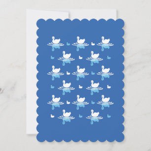 Serene Waters - Playful Swan Lake Pattern Design H Holiday Card