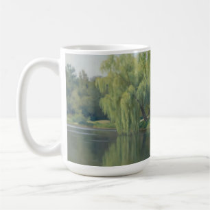 Serene Weeping Willow Pond Landscape Coffee Mug