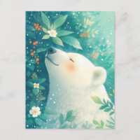 Serene White Bear in Lush Green Garden