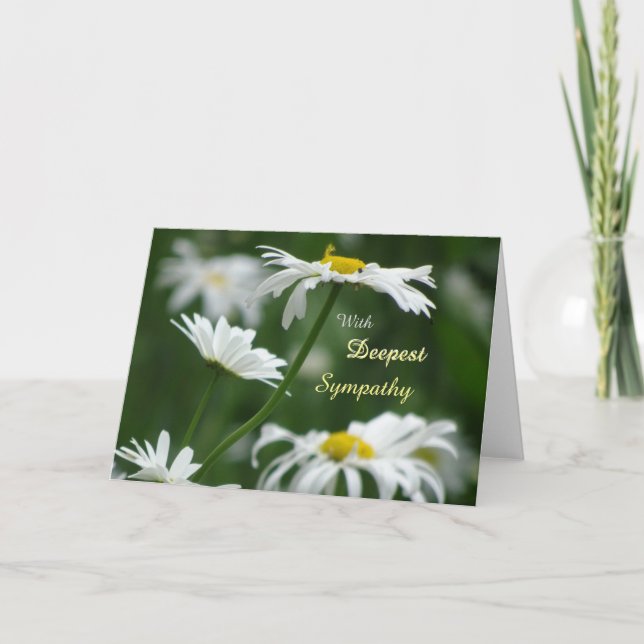 Serene White Flowers Sympathy Greeting Card (Front)