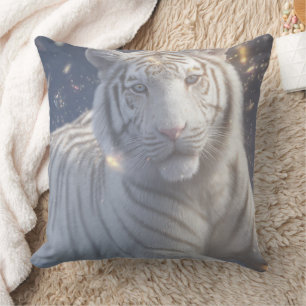 Serene White Tiger Cushion
