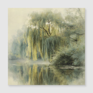 Serene Willow Tree Reflection Nature Art (10)