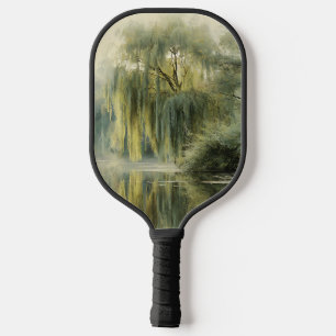 Serene Willow Tree Reflection Nature Art (10) Pickleball Paddle