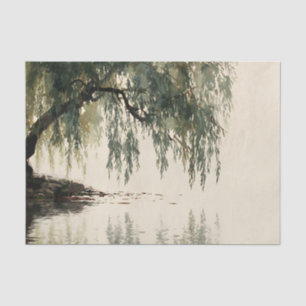 Serene Willow Tree Reflection Nature Art (11) Tissue Paper