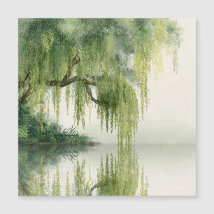 Serene Willow Tree Reflection Nature Art (14)