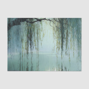 Serene Willow Tree Reflection Nature Art (4) Tissue Paper