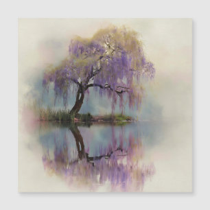 Serene Willow Tree Reflection Nature Art (6)