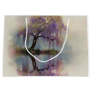 Serene Willow Tree Reflection Nature Art (6) Large Gift Bag