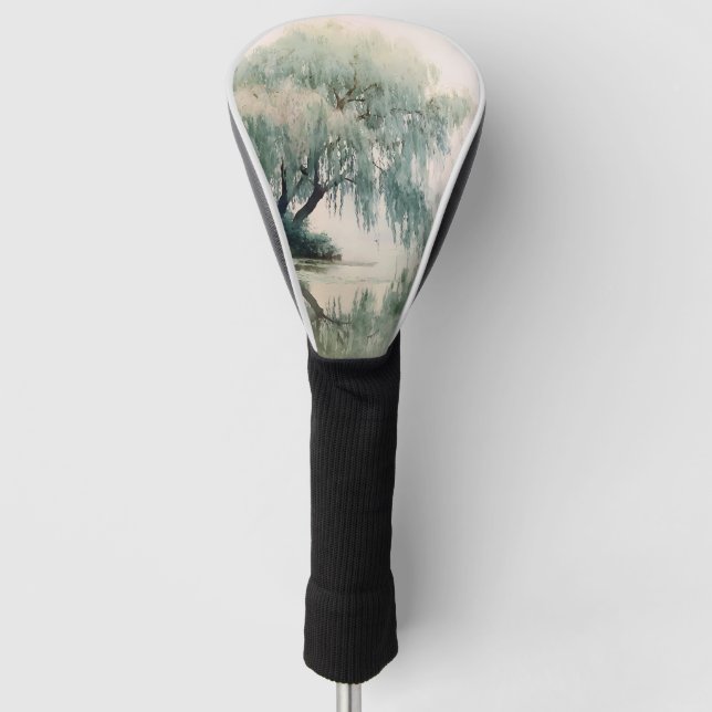 Serene Willow Tree Reflection Nature Art (7) Golf Head Cover (Front)
