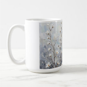 Serene Winter Blossoms Abstract Coffee Mug