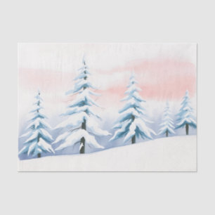 Serene Winter Landscape with Pastel Sky Tissue Paper