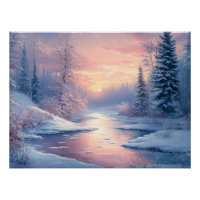Serene Winter Landscape with Snow Covered Trees