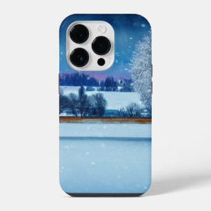 Serene Winter Landscape with Snowfall iPhone 14 Pro Case