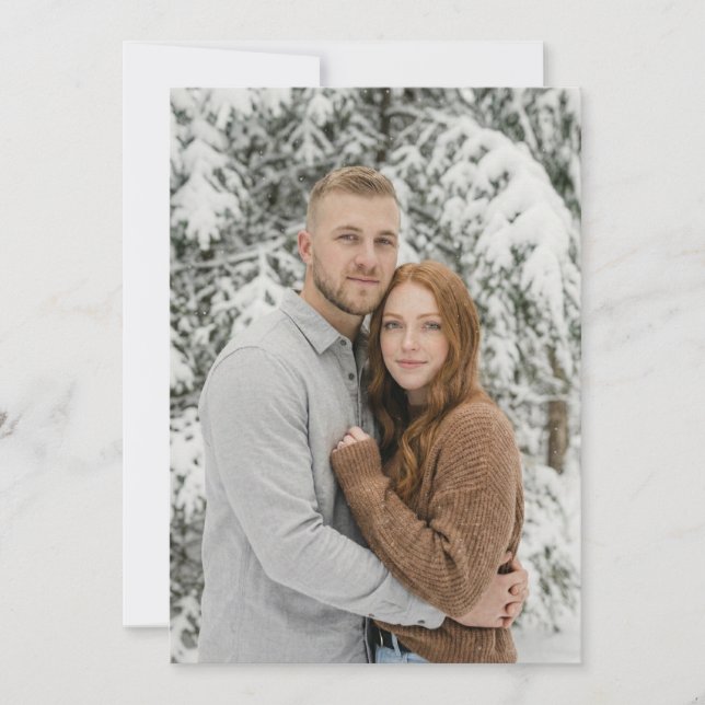 Serene Winter Romantic Photo Invitation (Front)