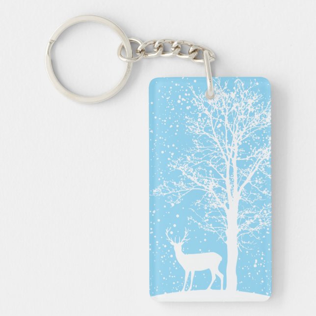 Serene Winter Silhouette Key Ring (Front)