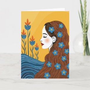 Serene Woman Mothers Day Art Card