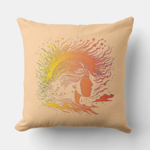 Serene Woman’s Profile. Cushion