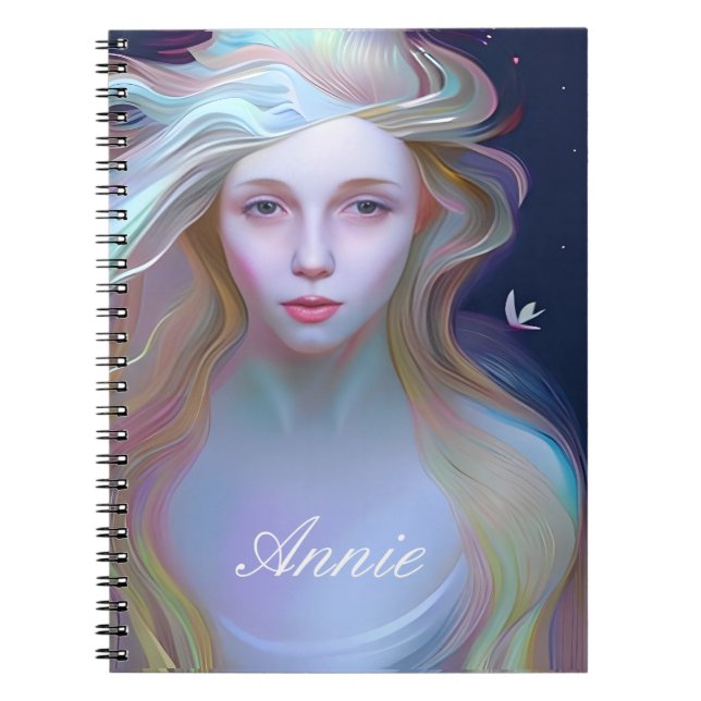 Serene Woman with Tear in her Eye Personalised Notebook (Front)