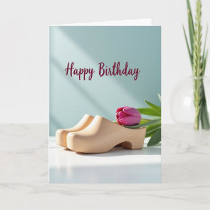 Serene Wood Flower Birthday Card
