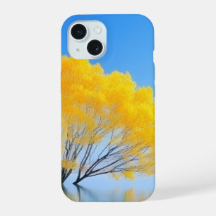 Serene Yellow Tree Reflection Aesthetic Phone Stic iPhone 15 Case