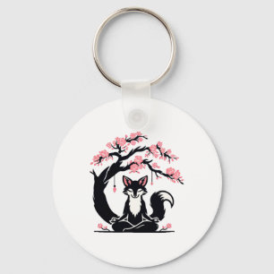 Serene Zen Fox Yoga Meditation Key Ring