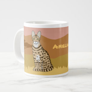Serengeti Cat Breed African Savannah Personalised Large Coffee Mug