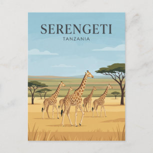 Serengeti National Park Giraffes Tanzania Postcard