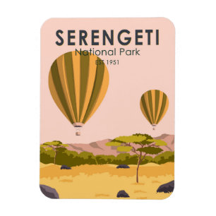 Serengeti National Park Tanzania Hot Air Balloon Magnet