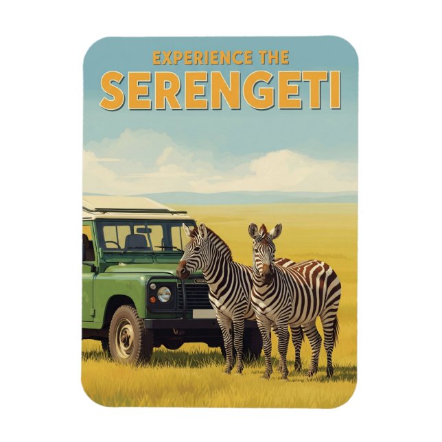 Serengeti National Park Tanzania Zebras Magnet (Vertical)