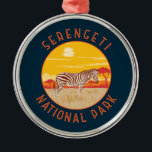 Serengeti National Park Zebra Travel Art Vintage Metal Ornament<br><div class="desc">Serengeti vector artwork design. The Serengeti is well known for the largest annual animal migration in the world.</div>