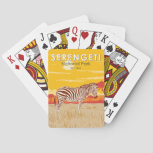 Serengeti National Park Zebra Travel Art Vintage Playing Cards