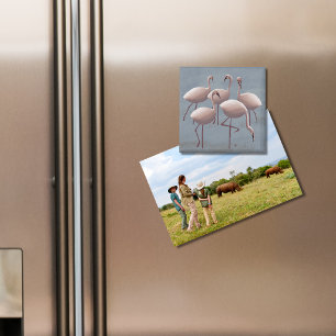 Serengeti Pink Flamingos Safari Wildlife Fridge Magnet
