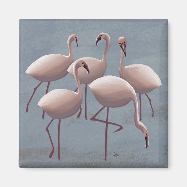Serengeti Pink Flamingos | Safari Wildlife Fridge Magnet (Front)