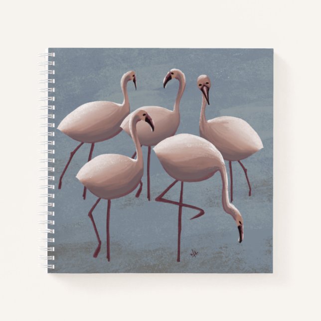 Serengeti Pink Flamingos | Safari Wildlife Notebook (Front)