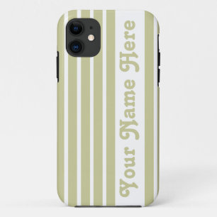 Serengeti Safari Stripe with name iPhone 11 Case