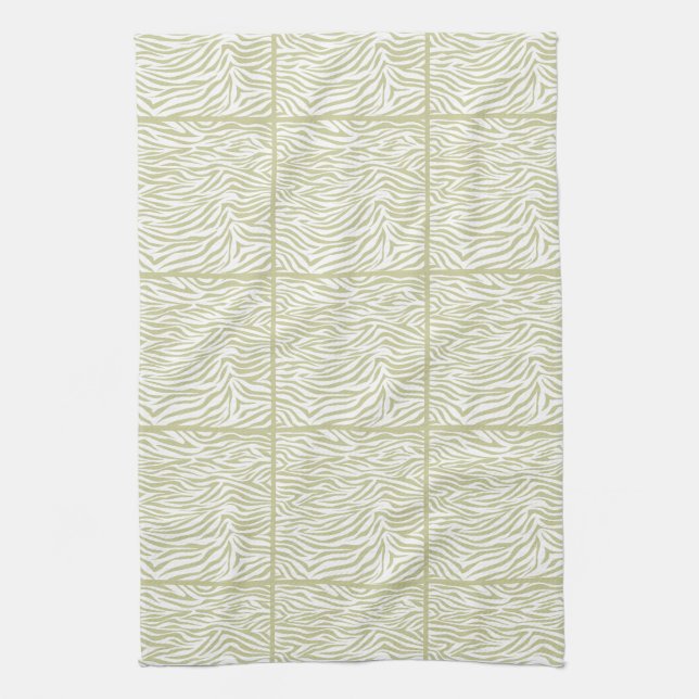 Serengeti Safari Zebra, tiled design Tea Towel (Vertical)