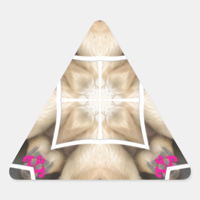 Serengeti Splendour: Vibrant Animal Hide Artistry Triangle Sticker (Front)