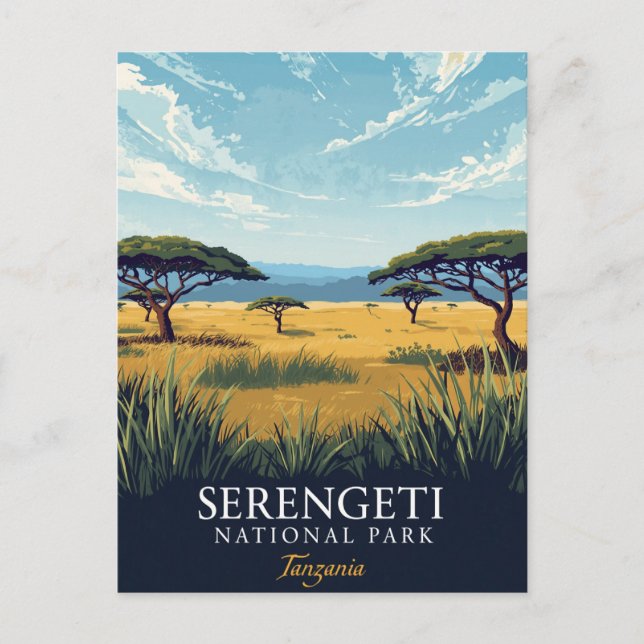 Serengeti Tanzania Safari Postcard (Front)