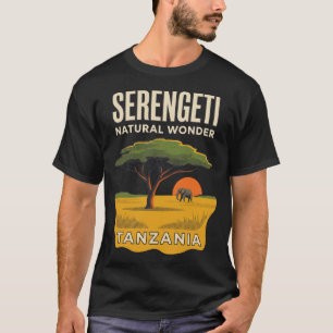 Serengeti Tanzania Vintage Travel Poster Retro 70s T-Shirt