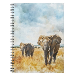 Serengetti Elephants Notebook